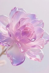 Translucent Glass Flower with Gradient Purple and Pink Petals