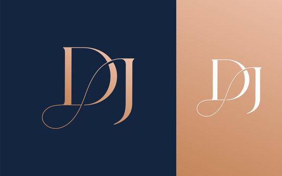 Initial letter DJ JD logo design vector illustration for couple, wedding, and business