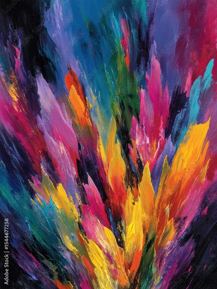 Aufkleber Vibrant Abstract Expression of Fireworks Conveying Intense Emotion Through Dynamic Colors and Textures
