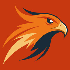 Obraz premium Fiery orange eagle head logo design