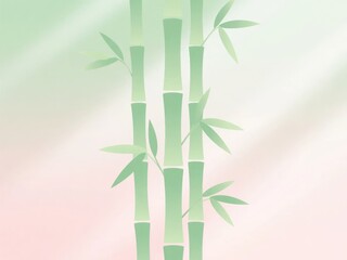Stylized Bamboo Stalks with Gentle Gradient Background
