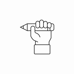 hand holding pencil icon sign vector