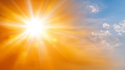 Heatwave with Bright Sun and Glowing Sky Background