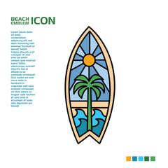 Beach and mountain vector icon is good for use in property or t-shirt and logo designs