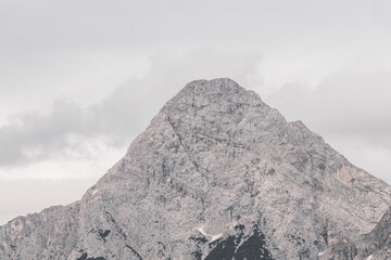 Panoramic view Zugspitze mountain peak alpine landscape Alps Tyrol Austria.