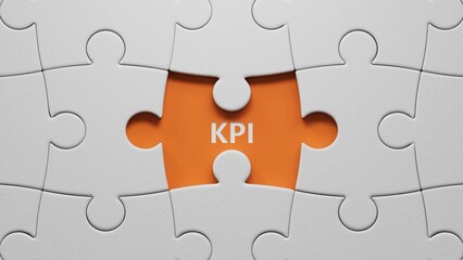 Fototapeta premium with KPI text. Financial, marketing.