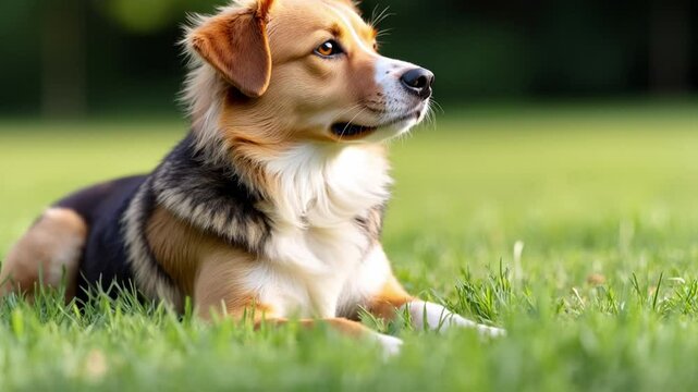 Dog, Grass, 