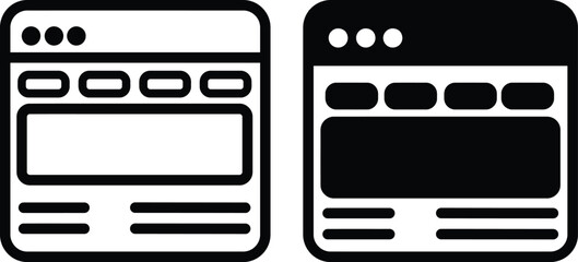 Web Browser Window Internet Interface Icon Set