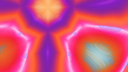 Abstract Radiant Burst with Soft Grain Texture, Symmetrical Glow Pattern in Psychedelic Style,...
