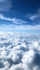 Naklejka premium Fluffy clouds sky meteorology theme, story vertical background