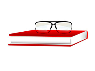 "Knowledge and Vision: Book & Spectacles". This vector illustration is perfect for educational materials, libraries, vision care, or concepts related to intellectual pursuit and reading.