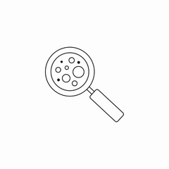 magnified bacteria cells icon sign vector