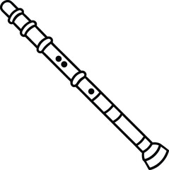 Cultural bamboo flute bansuri vector with simple clean lines