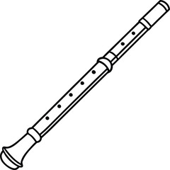 Traditional bansuri flute outline vector with heritage vibe