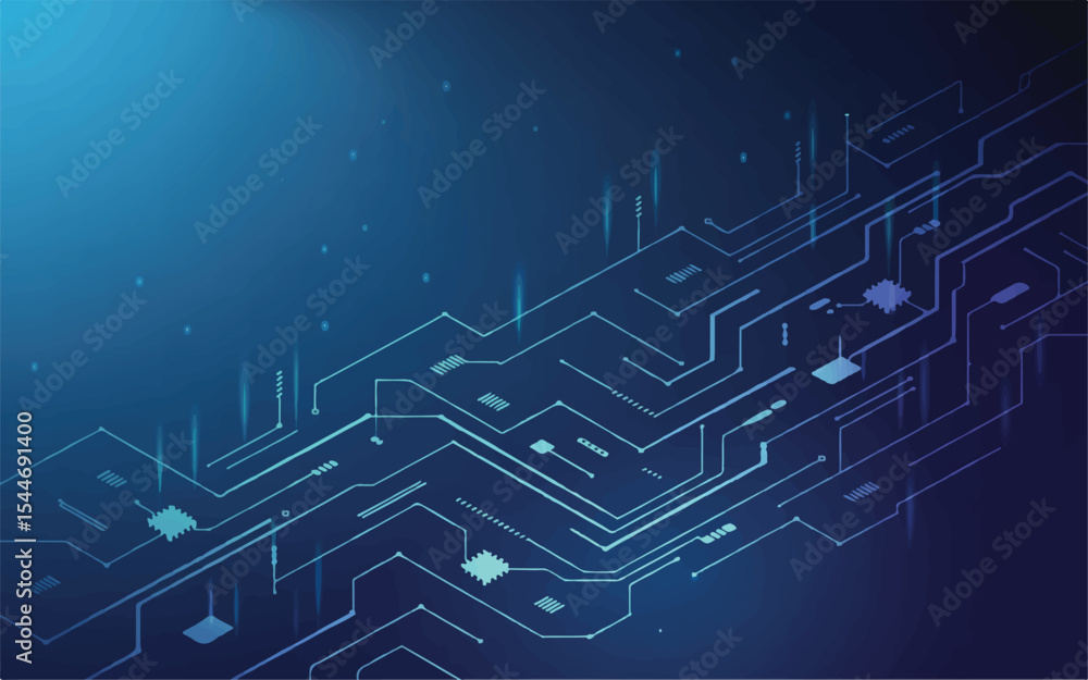 Poster abstract technology circuitry: a stylized abstract representation of a technological circuit board, 