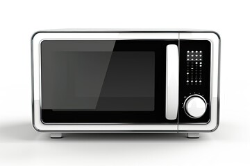 high resolution of New modern microwave oven on white background