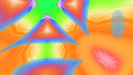Abstract Radiant Burst with Soft Grain Texture, Symmetrical Glow Pattern in Psychedelic Style,...
