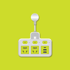 Electrical tools 3 Slots power vector art, graphic icon illustration with background