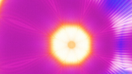 Abstract Radiant Burst with Soft Grain Texture, Symmetrical Glow Pattern in Psychedelic Style,...