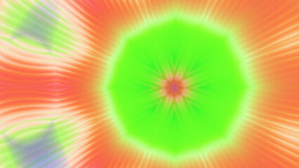 Abstract Radiant Burst with Soft Grain Texture, Symmetrical Glow Pattern in Psychedelic Style,...