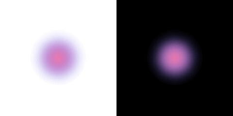 Purple and Pink Glowing Spheres with Transparent and Black Backgrounds
