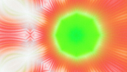 Abstract Radiant Burst with Soft Grain Texture, Symmetrical Glow Pattern in Psychedelic Style,...
