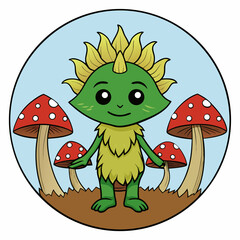 funny cartoon mushroom