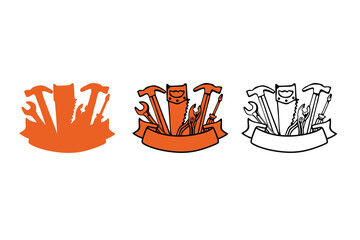 carpentry tools vector illustration logo design image