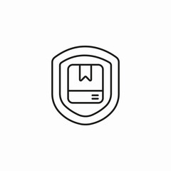 Fototapeta premium package protection shield icon sign vector