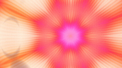 Abstract Radiant Burst with Soft Grain Texture, Symmetrical Glow Pattern in Psychedelic Style, Radiating Circular Abstract with Subtle Noise, Kaleidoscopic Starburst with Gradient Flow