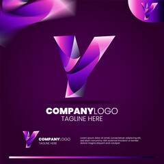 Abstract initial letter Y logo design
