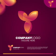 Abstract initial letter Y gradient logo design