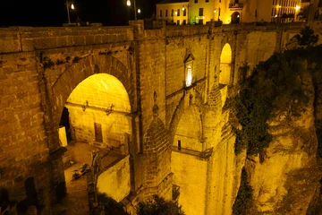 Handdoek met foto Ronda Puente Nuevo Puente Nuevo Bridge, Ronda - Night View  © Travel