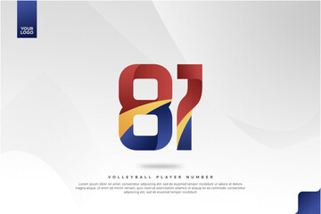 Modern Gradient Sport Number 81 Design for Volleyball Jersey on Minimal White Background