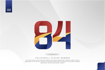 Modern Gradient Sport Number 84 Design for Volleyball Jersey on Minimal White Background