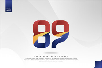 Modern Gradient Sport Number 89 Design for Volleyball Jersey on Minimal White Background