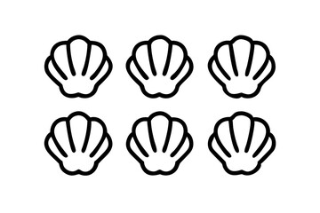 Fototapeta premium Shell icon set, line art and outline vector icon