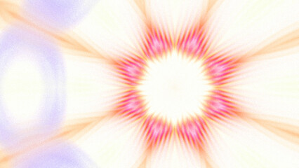 Abstract Radiant Burst with Soft Grain Texture, Symmetrical Glow Pattern in Psychedelic Style, Radiating Circular Abstract with Subtle Noise, Kaleidoscopic Starburst with Gradient Flow