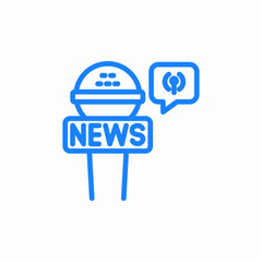 broadcast news microphone icon sign vector