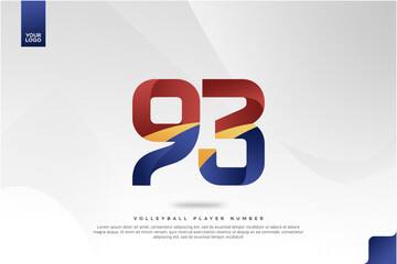 Modern Gradient Sport Number 93 Design for Volleyball Jersey on Minimal White Background