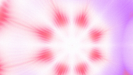 Fototapeta premium Abstract Radiant Burst with Soft Grain Texture, Symmetrical Glow Pattern in Psychedelic Style, Radiating Circular Abstract with Subtle Noise, Kaleidoscopic Starburst with Gradient Flow