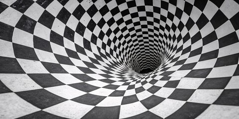 Naklejka premium Optical Illusion Vortex – Spiraling Depth of Perception