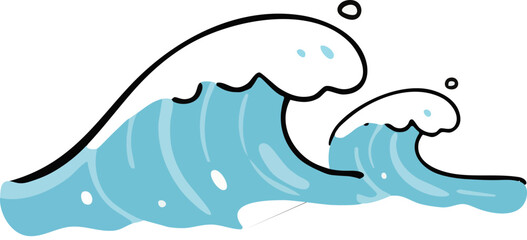 Cartoon Illustration of Ocean Waves