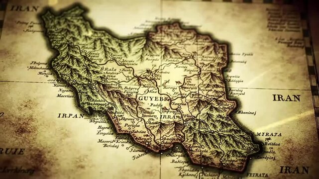 Vintage Map of Iran Exploring the Ancient Persian Empire's Geography
