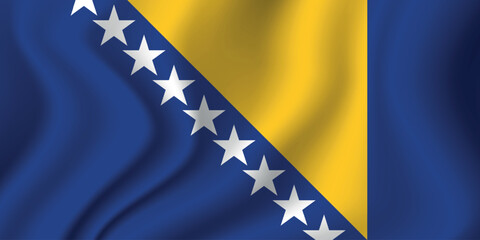 Flag of Bosnia and Herzegovina. Bosnian national symbol in official colors. Template icon. Vector background.