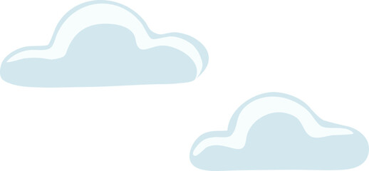 하늘색 귀여운 손그림 구름