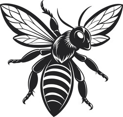 This collection of black and white images features illustrations of bees in flight and close-up, some with honeycomb patterns in the background.