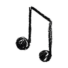 Musical note doodle. Hand drawn musical symbol. Single element for print, web, design, decor, logo