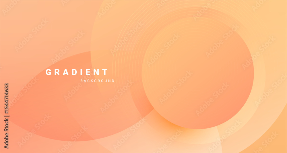 Poster Abstract background with orange gradient and circular layered shapes.