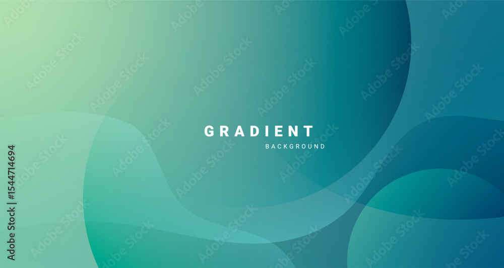 Poster Minimal green gradient background with soft curves.